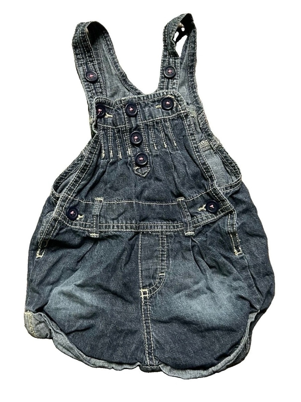 Baby Girl Oshkosh Overalls Shortalls Size 9-12 Months